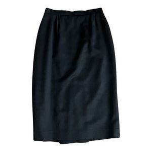 Vintage Alan Austin Womens’ Wool Pencil Skirt Size 12 minimalist office black
